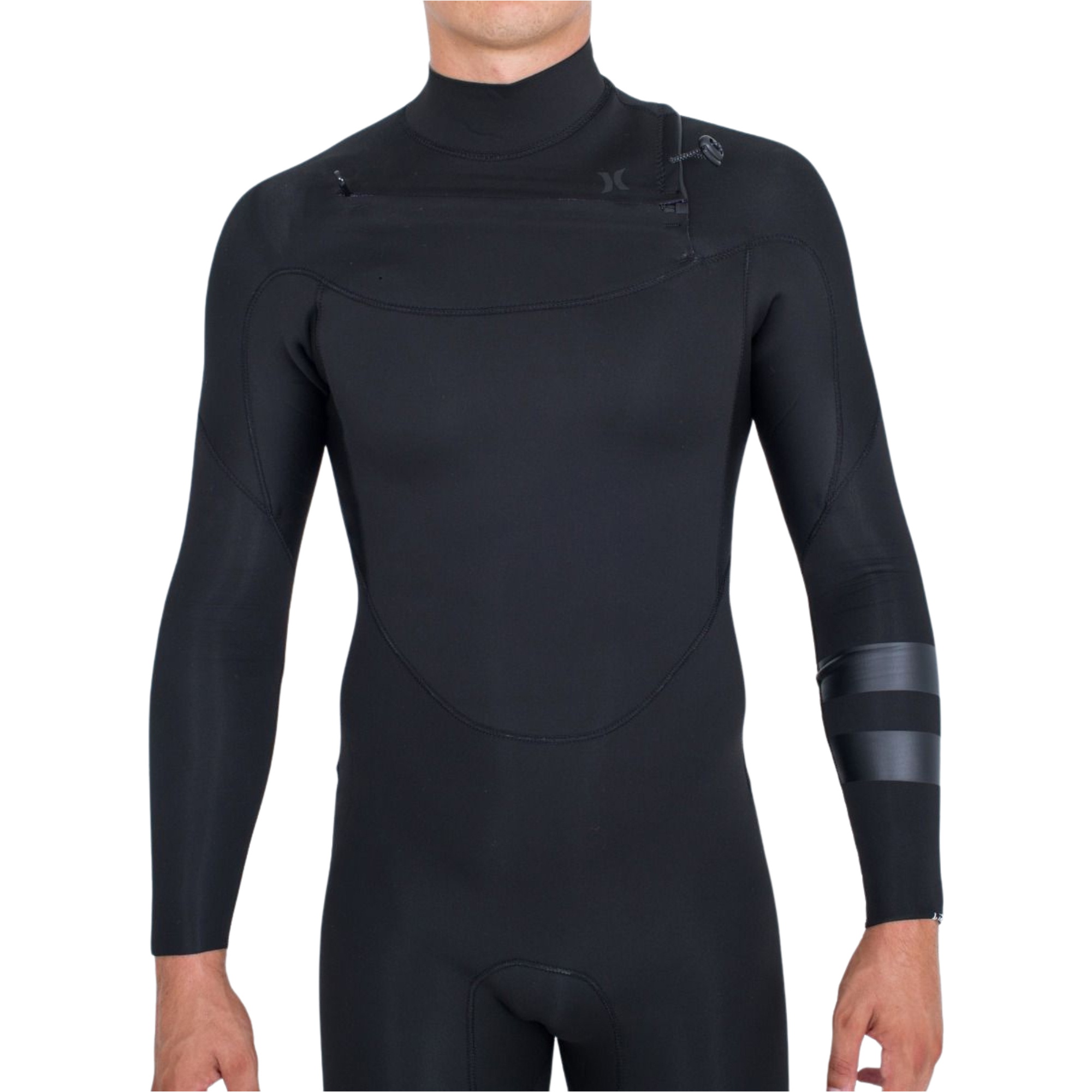 2026 Hurley Da Uomo Air 4/3mm Chest Zip Muta MFS0013413 - Black